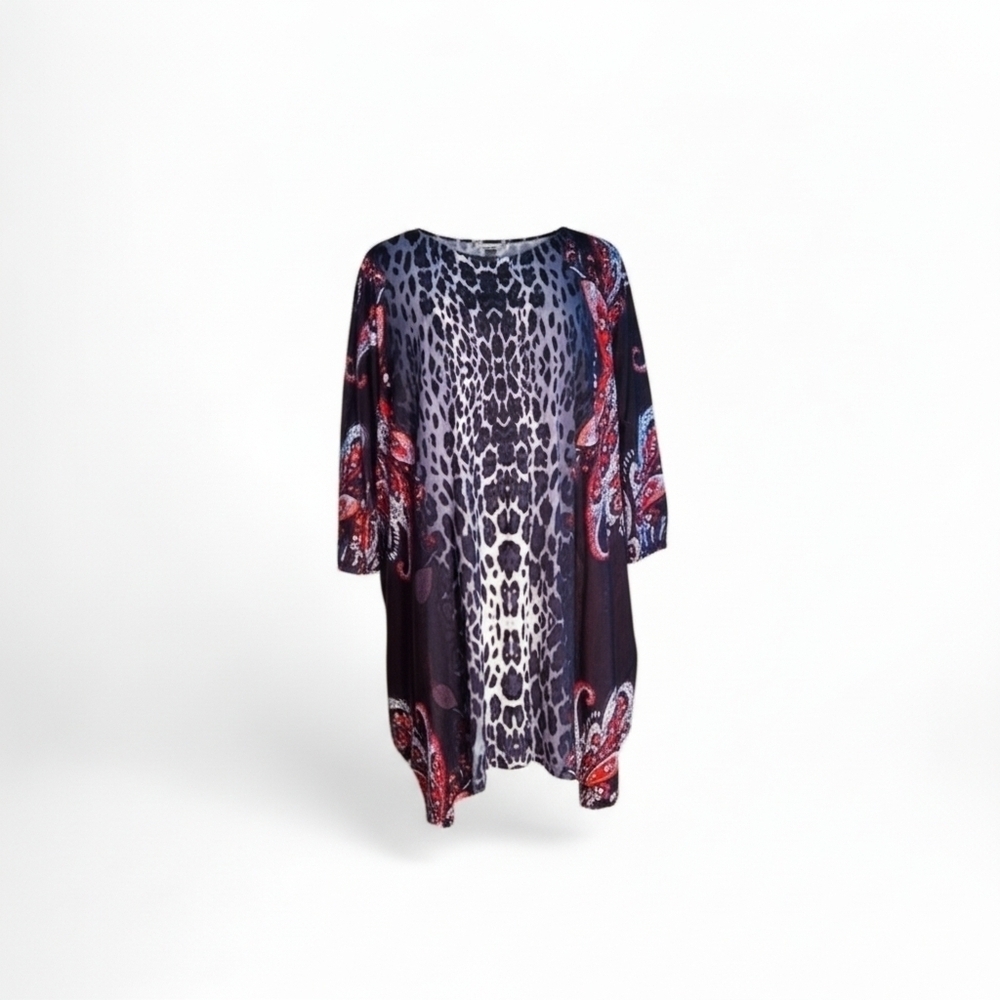 White Mark Successfully Comfortable Women 2XL Vibrant Tunic Dress Boho Goth - Picture 4 of 11